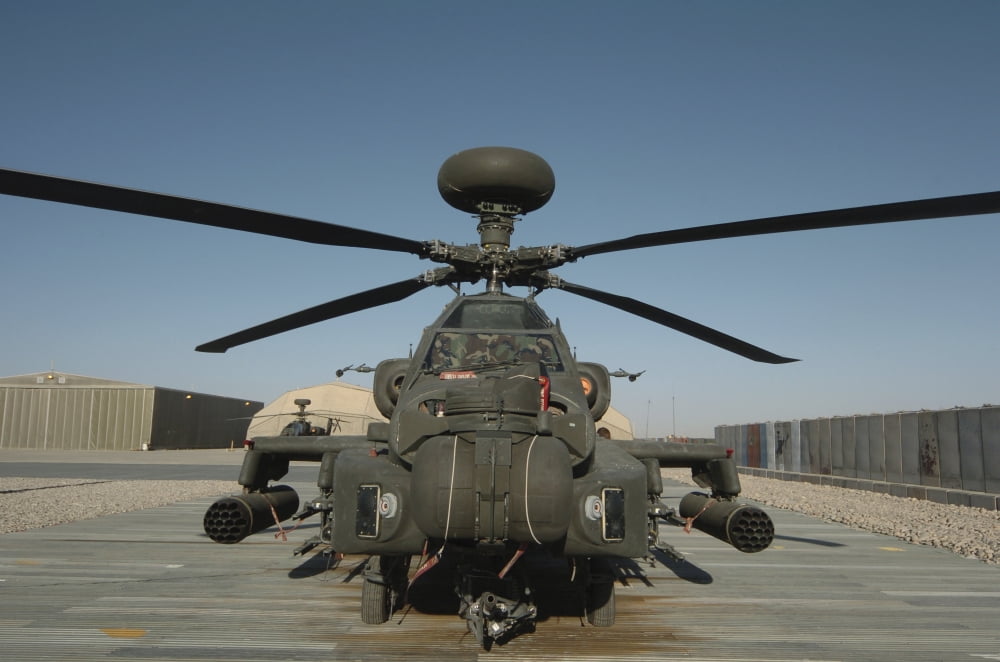 An Apache Helicopter at Camp Bastion Afghanistan Canvas Art - Andrew ChittockStocktrek Images (35 x 23)