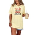 thumbnail image 1 of An Apple A Day, If Thrown Hard Enough, Funny Quote, Butter Comfort Colors T-Shirt, Small, 1 of 3