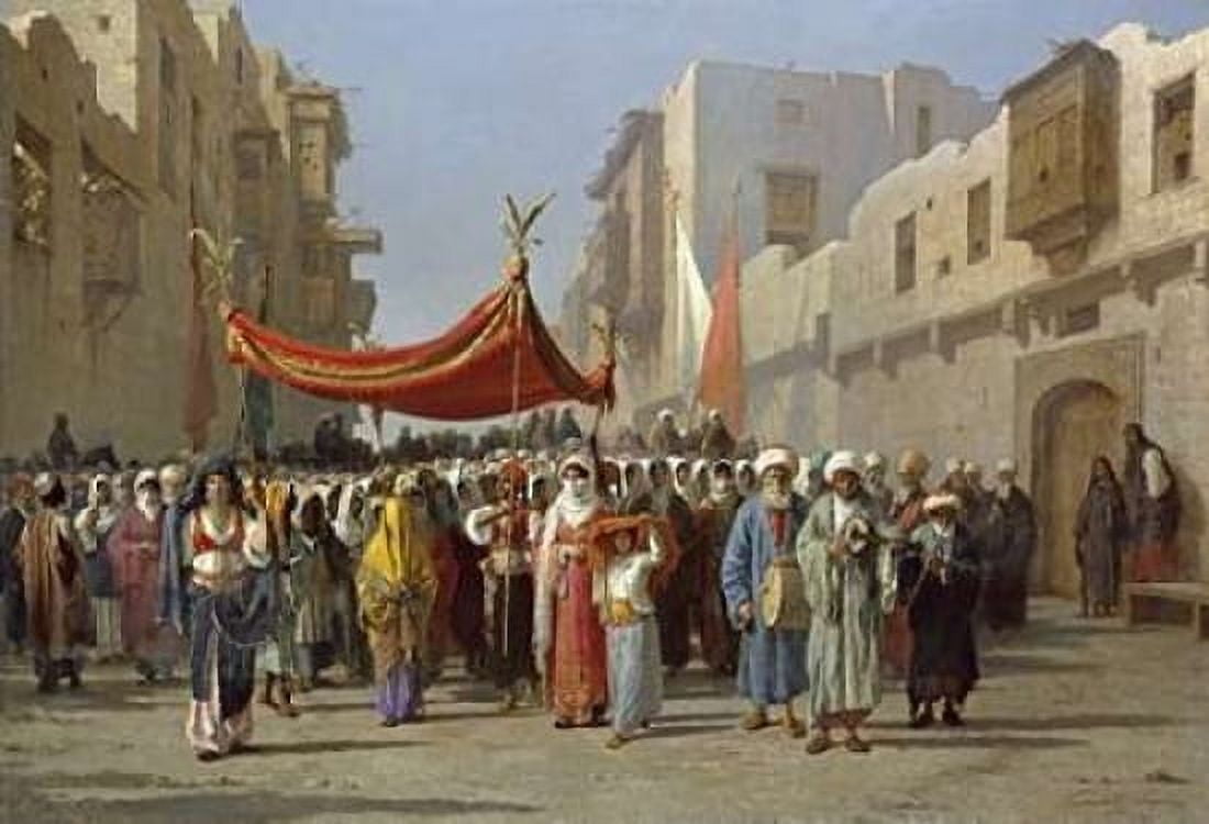 An Arab Wedding Procession Canvas Art - Vincenzo Marinelli (20 x 28)