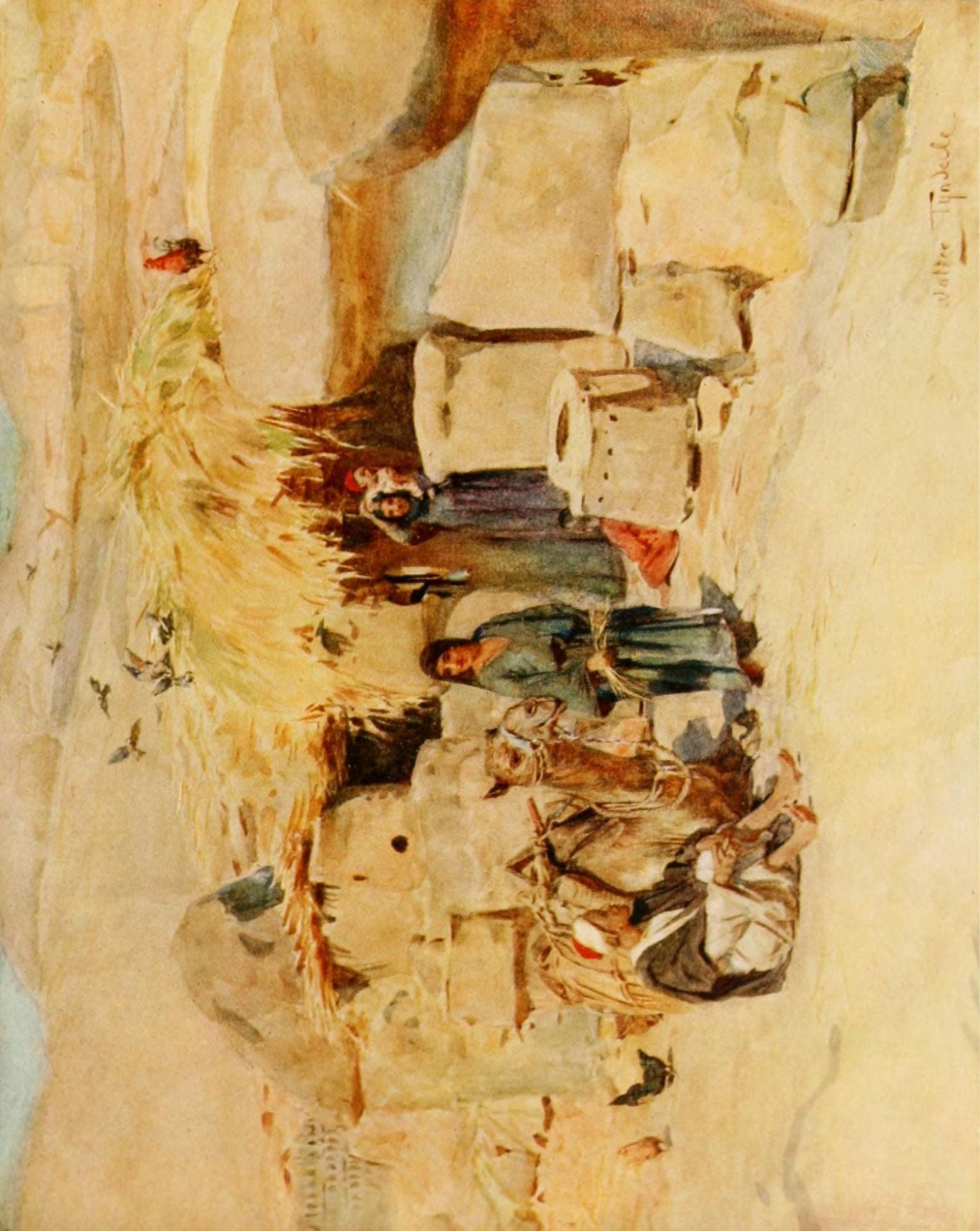 An Artist in Egypt 1912 A Theban homestead Canvas Art - Walter Tyndale (18 x 24)