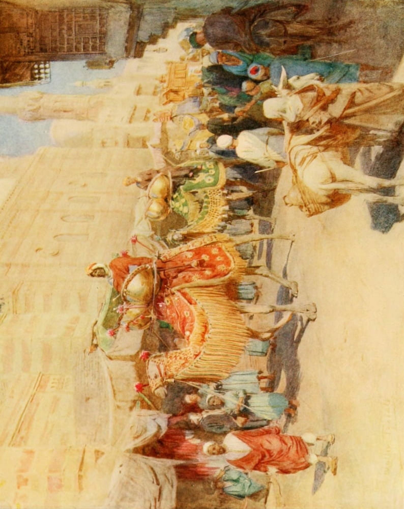 An Artist in Egypt 1912 An Arab wedding procession Canvas Art - Walter Tyndale (18 x 24)
