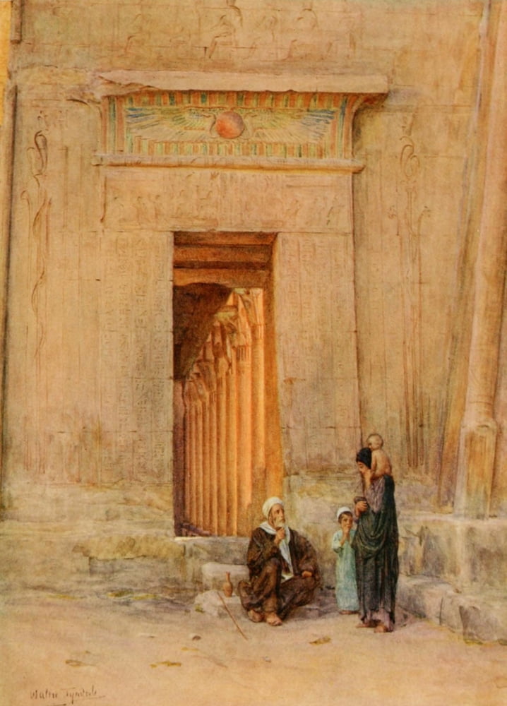 An Artist in Egypt 1912 Doorway in the temple of Isis Canvas Art - Walter Tyndale (18 x 24)