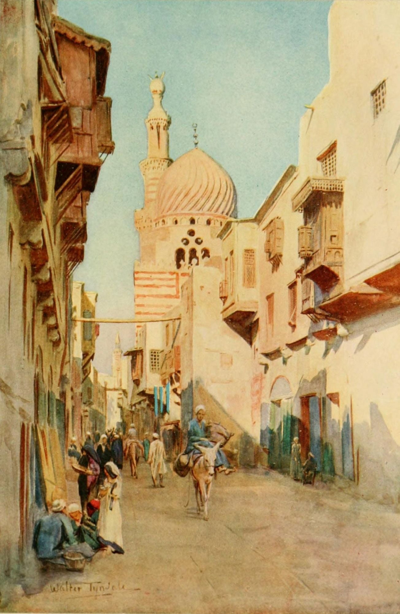 An Artist in Egypt 1912 Suk Es-Selah Cairo Canvas Art - Walter Tyndale (24 x 36)