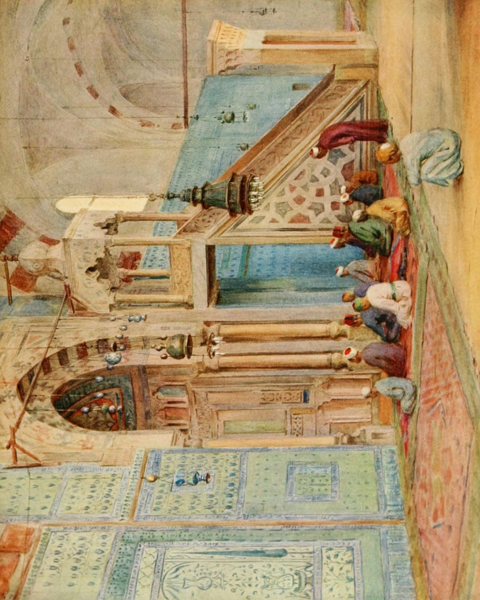 An Artist in Egypt 1912 The Blue Mosque Canvas Art - Walter Tyndale (24 x 36)