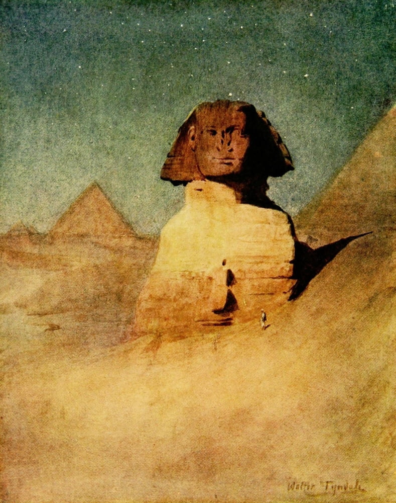 An Artist in Egypt 1912 The Sphinx by moonlight Canvas Art - Walter Tyndale (24 x 36)