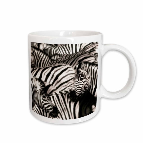 3drose, an Artistic Composition of Multiple Zebras., 11oz Mug