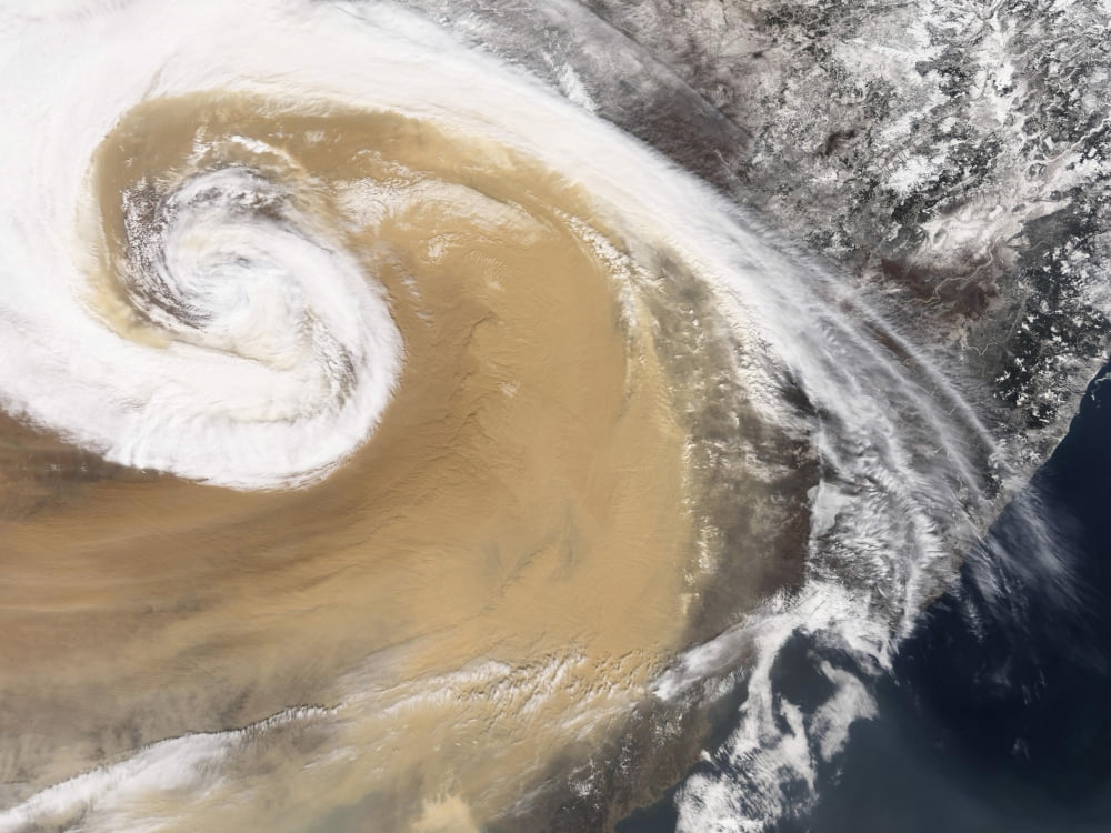 An Asian dust storm crosses the Pacific Canvas Art - Stocktrek Images (32 x 24)