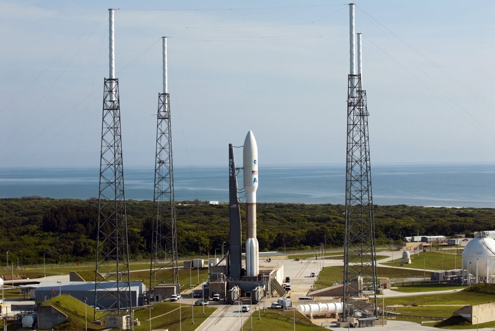 An Atlas V-551 launch vehicle at Cape Canaveral Air Force Station in Florida Canvas Art - Stocktrek Images (35 x 23)