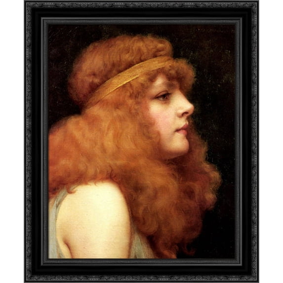 An Auburn Beauty 20x22 Black Ornate Wood Framed Canvas Art by Godward, John William