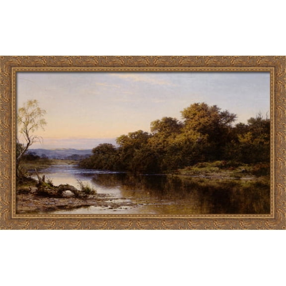 An Autumn Evening on the Lledr ' North Wales 40x26 Large Gold Ornate Wood Framed Canvas Art by Benjamin Williams Leader