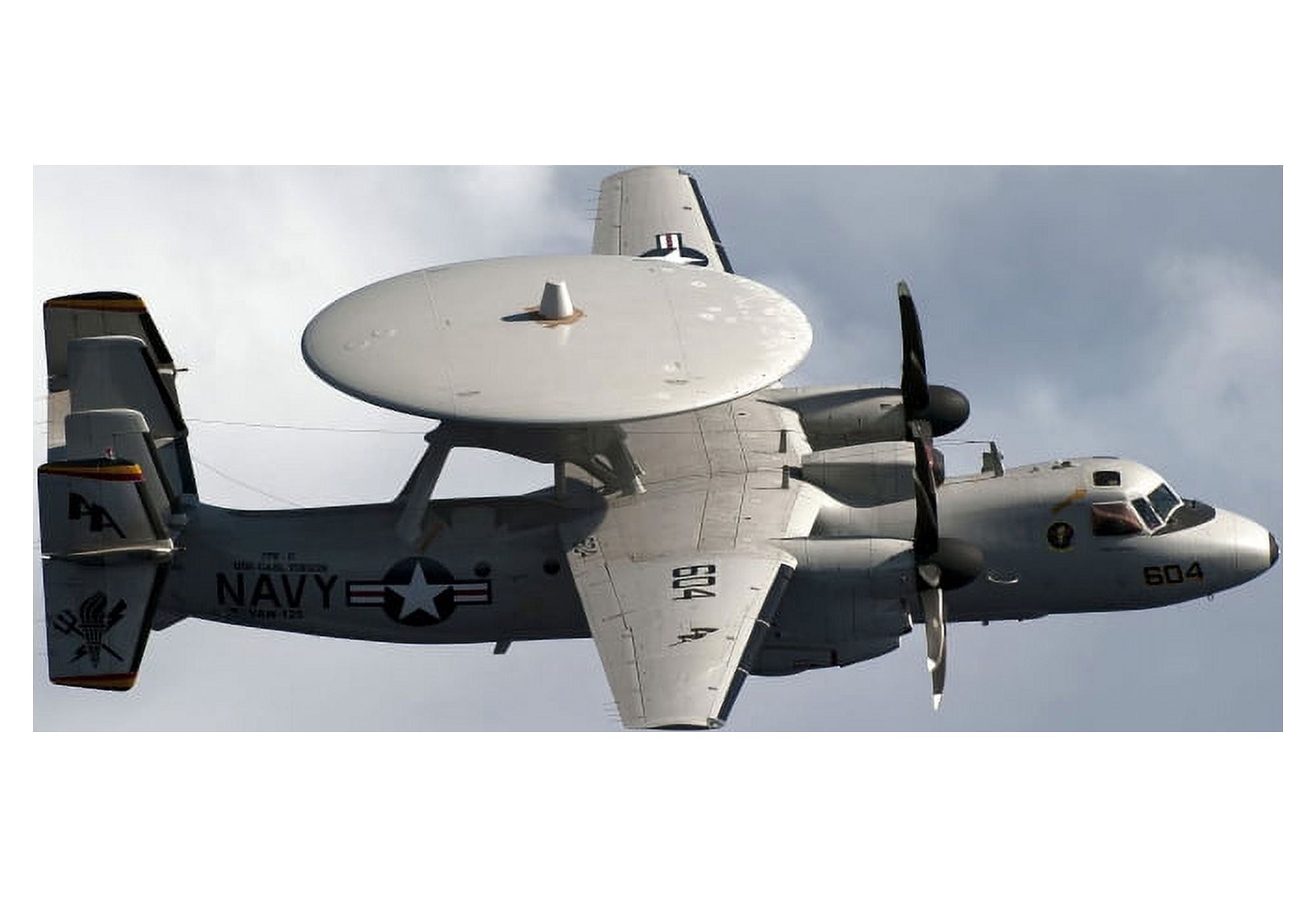 An E-2C Hawkeye in flight over the Pacific Ocean Canvas Art - Stocktrek Images (34 x 24)