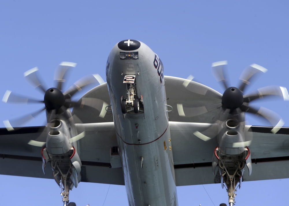 An E-2C Hawkeye prepares for landing Canvas Art - Stocktrek Images (34 x 24)