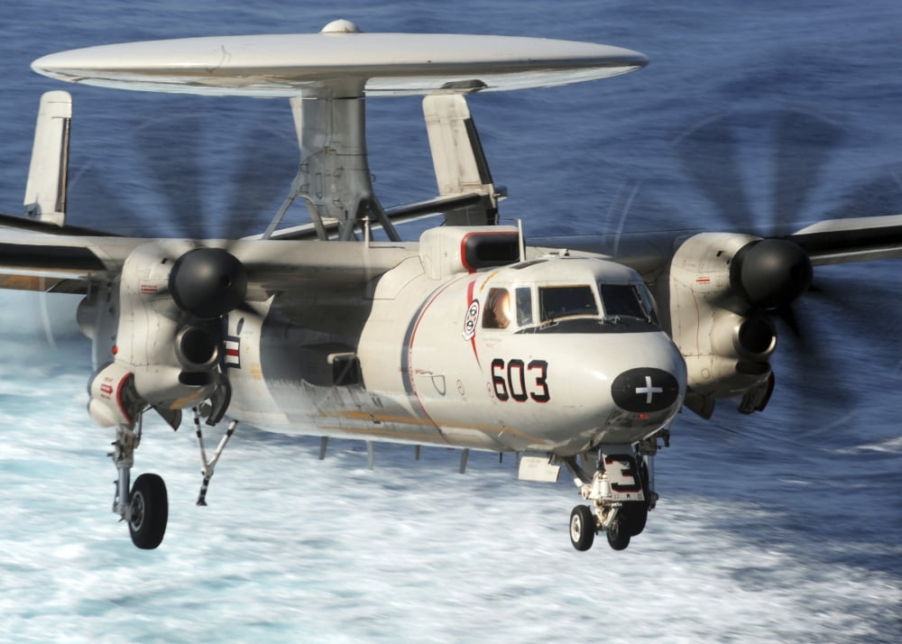 An E-2C Hawkeye prepares for landing Canvas Art - Stocktrek Images (34 x 24)