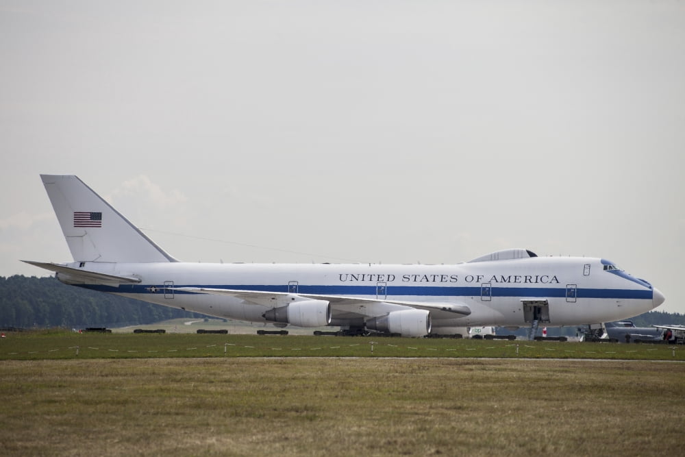 An E-4 Advanced Airborne Command Post of the US Air Force Canvas Art - Timm ZiegenthalerStocktrek Images (34 x 23)