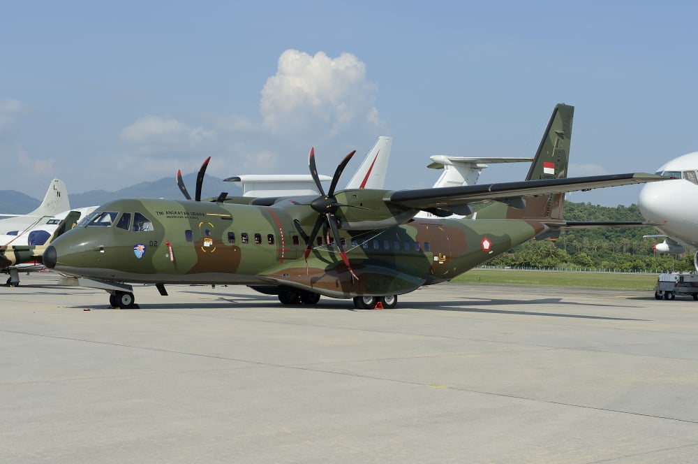 An EADS CASA C-295 aircraft of the Indonesian Air Force Canvas Art - Remo GuidiStocktrek Images (18 x 12)