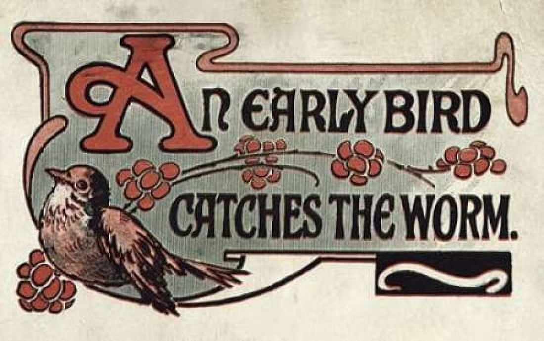 An Early Bird Catches The Worm Canvas Art - Unknown (24 x 36)