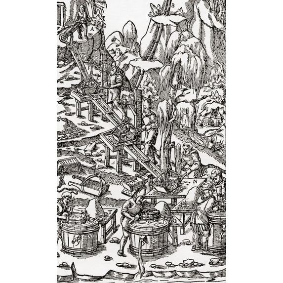 An Early Method Of Sifting And Grading Copper Ore. by Hilary Jane Morgan / Design Pics (20 x 36)