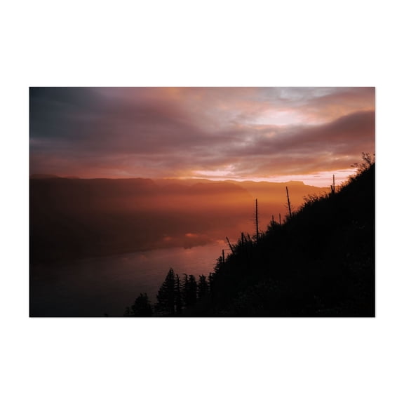 An Early Morning - Oregon Photography Sunset Landscape Nature Scenic Mountain Forest Autumn Unframed Wall Art Print 4 x 6 inches