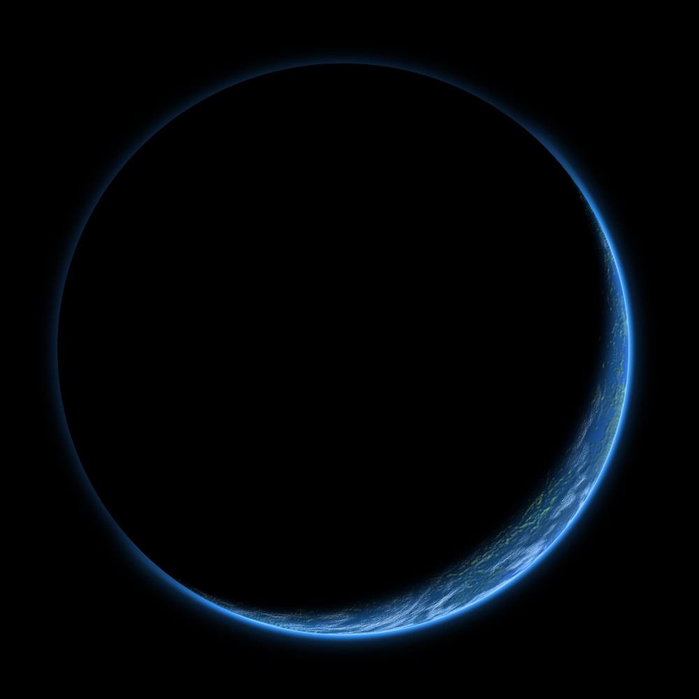 An Earth-like planet with its atmosphere illuminated by a nearby star Canvas Art - Marc WardStocktrek Images (29 x 29)