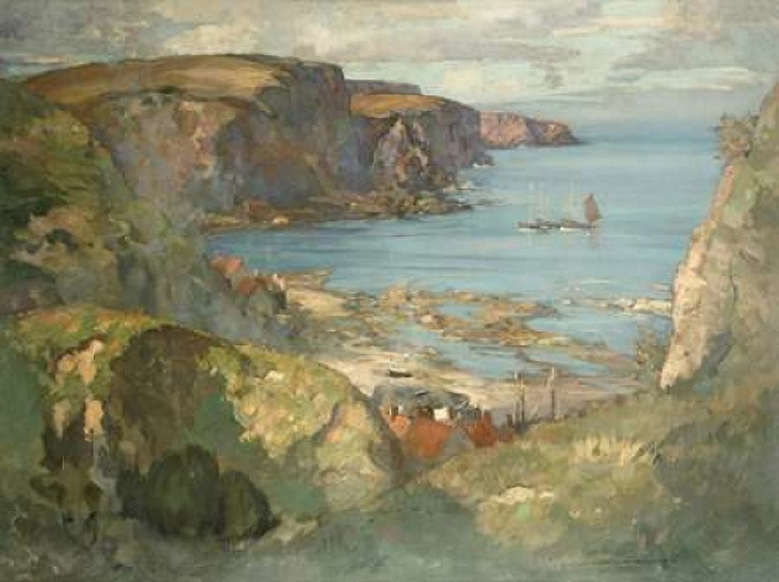 An East Coast Fishing Village Canvas Art - James Whitelaw Hamilton (18 x 24)