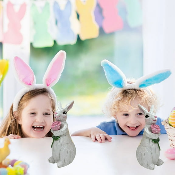 An Easter Bunny Home Decorations Spring Easter Bunny Decorations Each Other Home Fake Cute Bunny Easter Decorations White Bunny(Flowers)