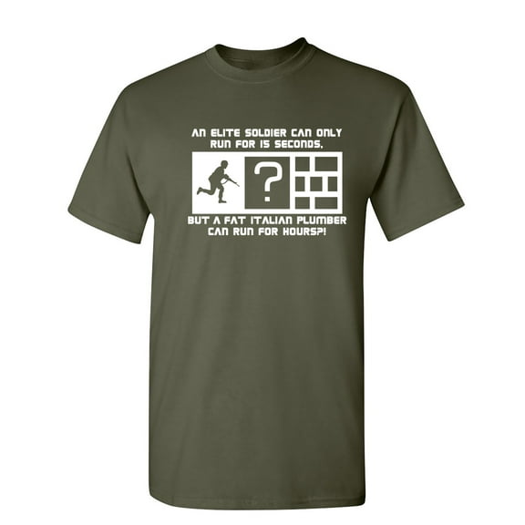 An Elite Soldier Can Only Run Sarcastic Humor Graphic Novelty Funny T Shirt