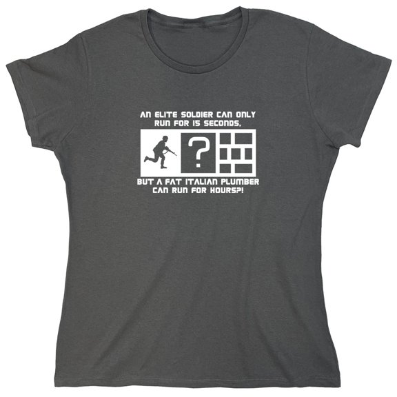 An Elite Soldier Can Only Run Sarcastic Humor Novelty Funny Women's Casual Tees