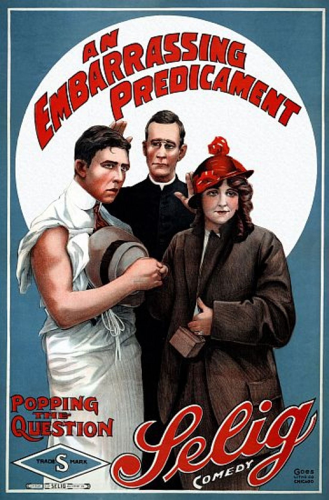 An Embarrassing Predicament Selig 1914 Comedy Canvas Art - (24 x 36)