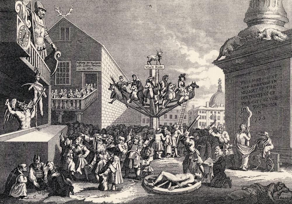 An Emblemataical Print On The South Sea Bubble By William Hogarth Canvas Art - Ken Welsh Design Pics (34 x 24)