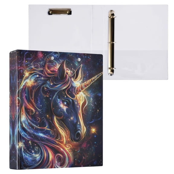 An Enchanting Unicorn 3 Ring Hardcover Binders 1.5in Round Rings for Letter-Size Folder Paper Organizer Pockets for Office Student Recipe
