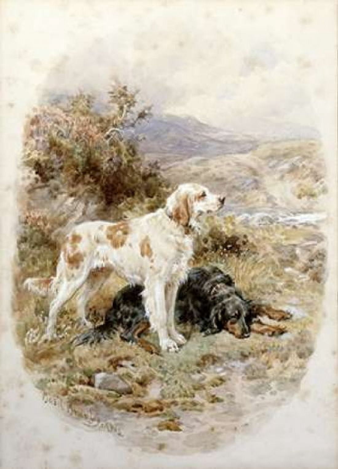 An English and a Gordon Setter Canvas Art - Basil Bradley (20 x 28)