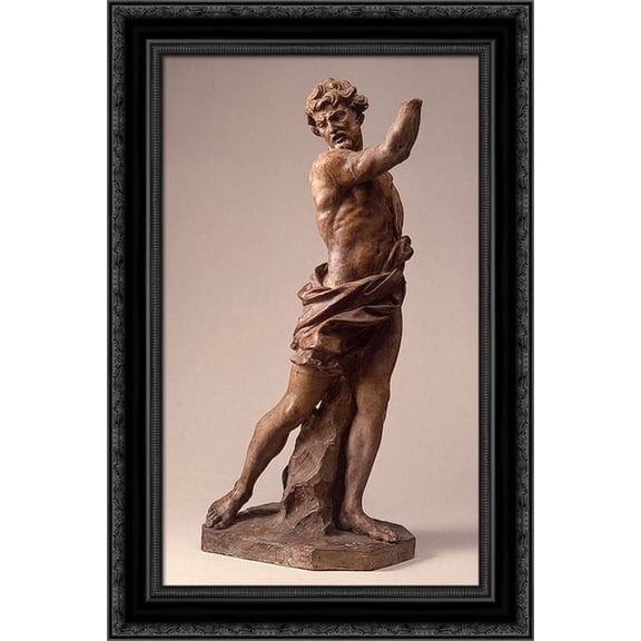 An Executioner 18x24 Black Ornate Wood Framed Canvas Art by Algardi, Alessandro