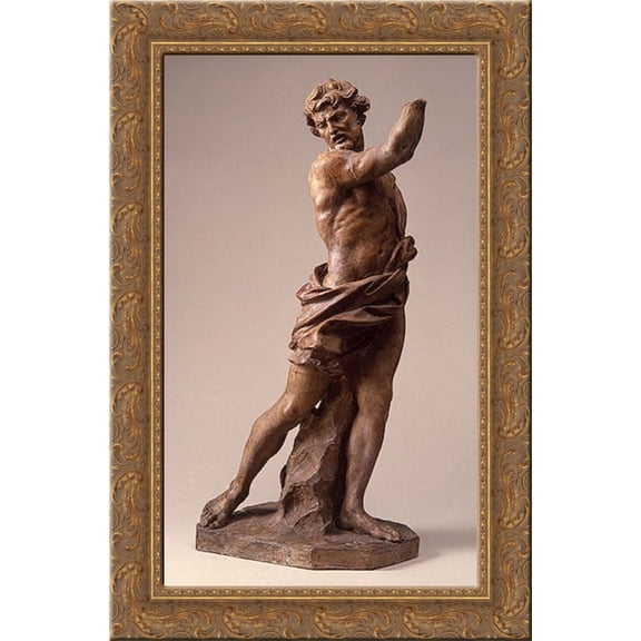 An Executioner 18x24 Gold Ornate Wood Framed Canvas Art by Algardi, Alessandro