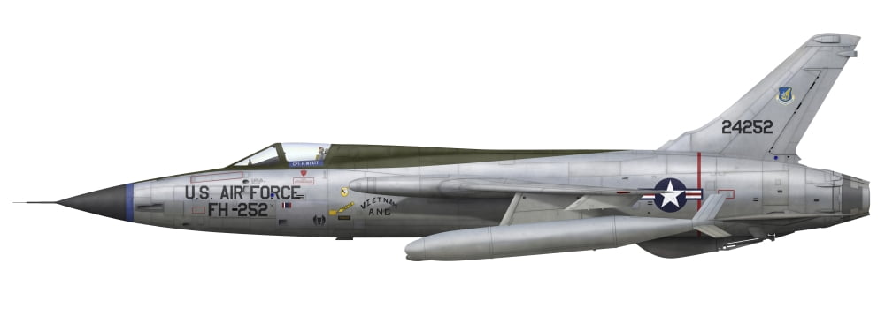 An F-105D Thunderchief assigned to the Vietnam Air National Guard Canvas Art - InkwormStocktrek Images (24 x 9)