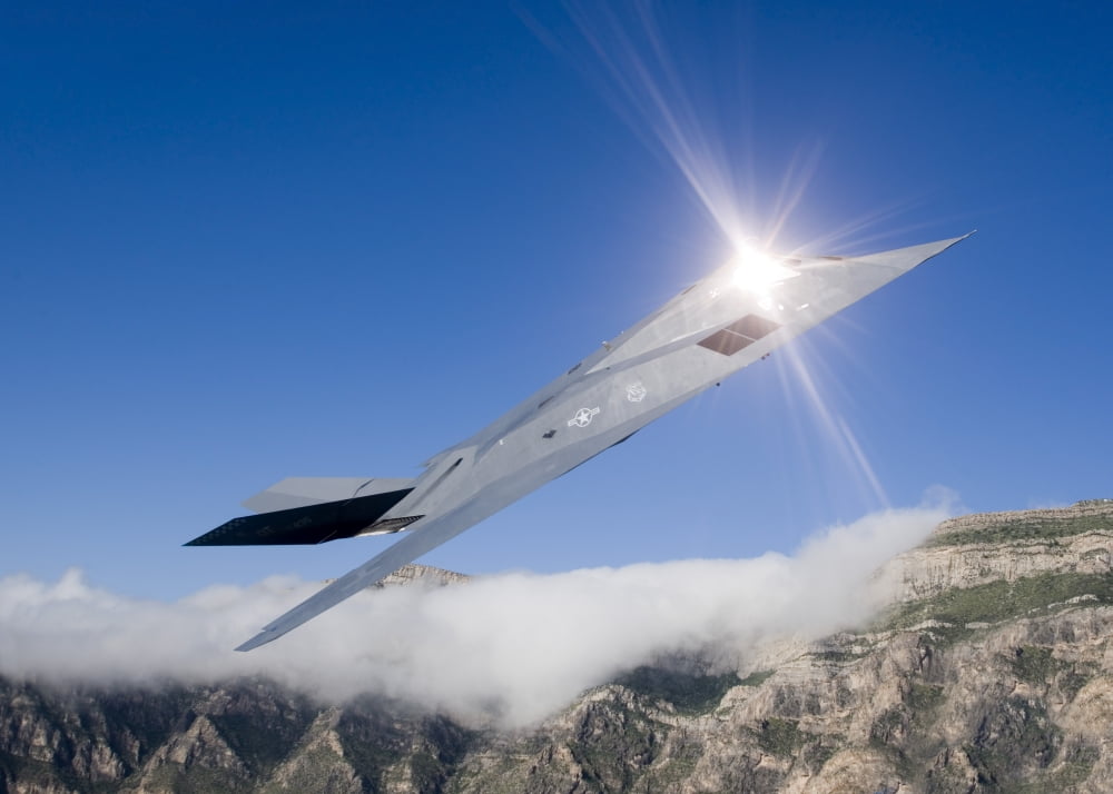 An F-117 Nighthawk flies a training sortie over New Mexico Canvas Art - HIGH-G ProductionsStocktrek Images (17 x 12)