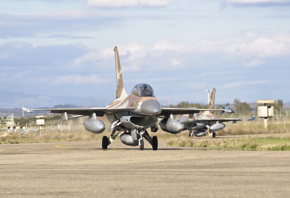 An F-16B NETZ of the Israeli Air Force Canvas Art - Giovanni CollaStocktrek Images (18 x 12)