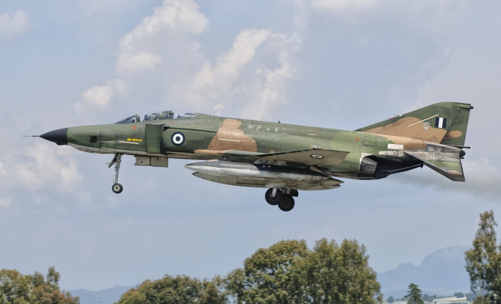 An F-4 Phantom of the Hellenic Air Force Canvas Art - Giovanni CollaStocktrek Images (19 x 11)