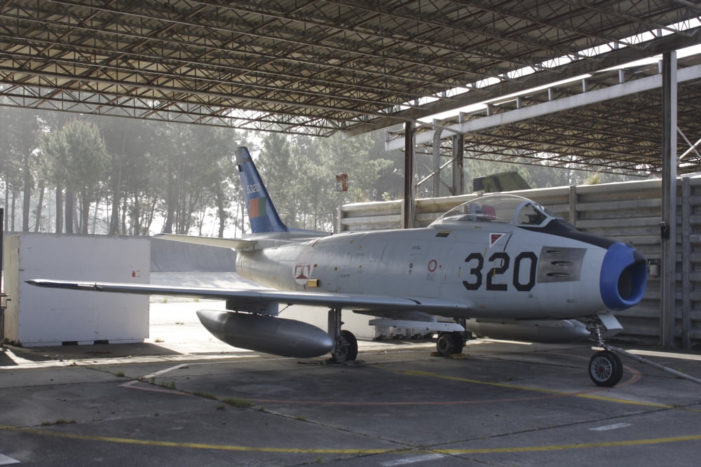 An F-86 Sabre of the Portuguese Air Force Canvas Art - Timm ZiegenthalerStocktrek Images (18 x 12)