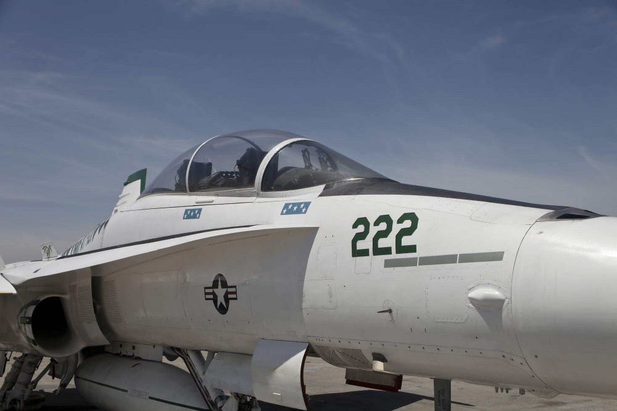 An FA-18B Hornet in centennial markings Canvas Art - Timm ZiegenthalerStocktrek Images (18 x 12)