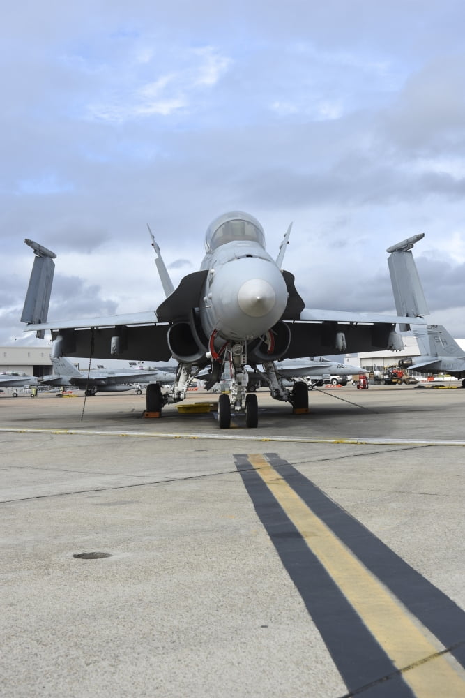An FA-18D Hornet on the ramp at Marine Corps Air Station Miramar Canvas Art - Riccardo NiccoliStocktrek Images (12 x 17)