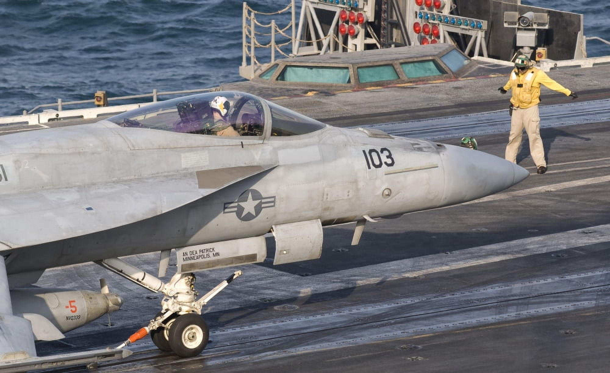 An FA-18E Super Hornet on the catapult aboard USS George HW Bush Canvas Art - Giovanni CollaStocktrek Images (18 x 11)