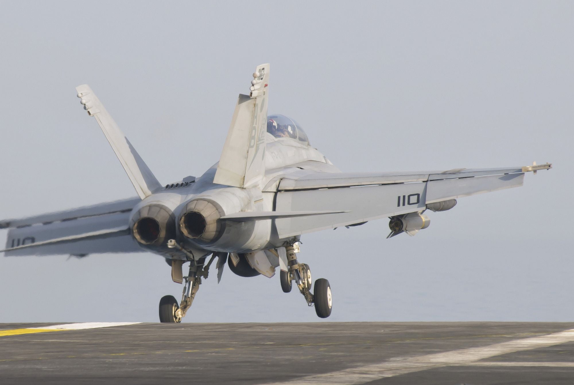 An FA-18F Super Hornet taking off from the flight deck Canvas Art - Giovanni CollaStocktrek Images (34 x 23)