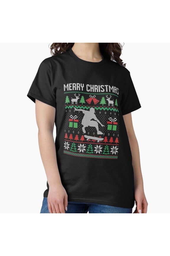 An Funny Merry Christmas Skateboarding St. Nick Funny Xmas Holiday Skater - Fan Favorite G12741 Unisex T-Shirt, Up to Size 5XL