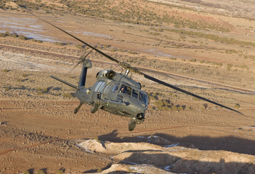 An HH-60G Pave Hawk flies a low level route over New Mexico Canvas Art - HIGH-G ProductionsStocktrek Images (18 x 12)