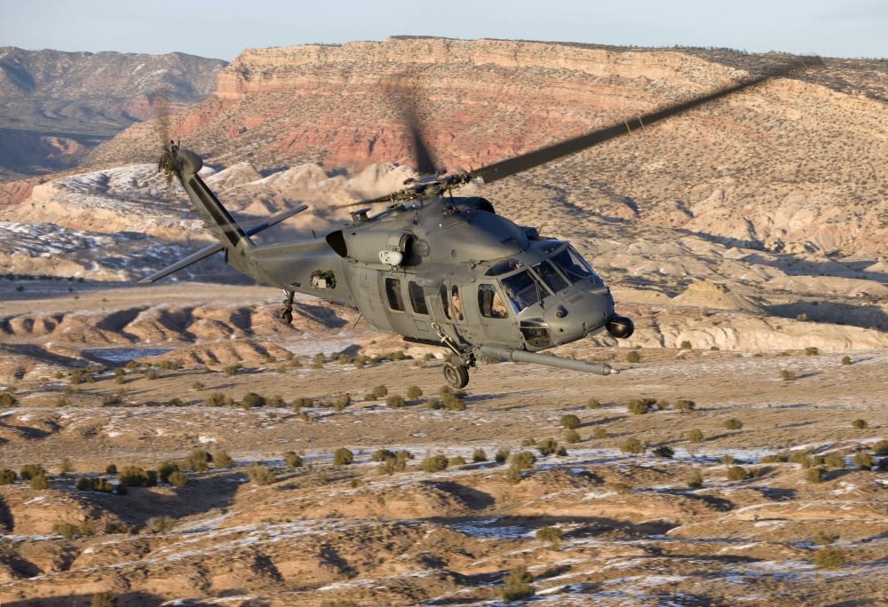 An HH-60G Pave Hawk flies a low level route over New Mexico Canvas Art - HIGH-G ProductionsStocktrek Images (35 x 24)