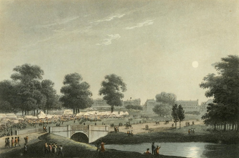 An Historical Memento 1814 The fair in Hyde Park Canvas Art - JH Clark (18 x 24)