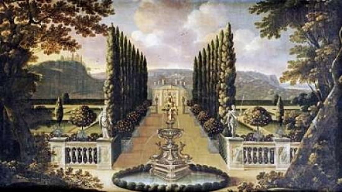 An Imaginary View of The Gardens of a Mansion Canvas Art - Robert Robinson (12 x 18)