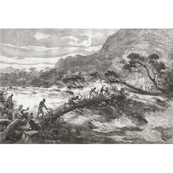 An Improvised Bridge In Central Africa In The 19th Century From The Book Africa Pintoresca Published 1888 Poster Print, 17 x 12