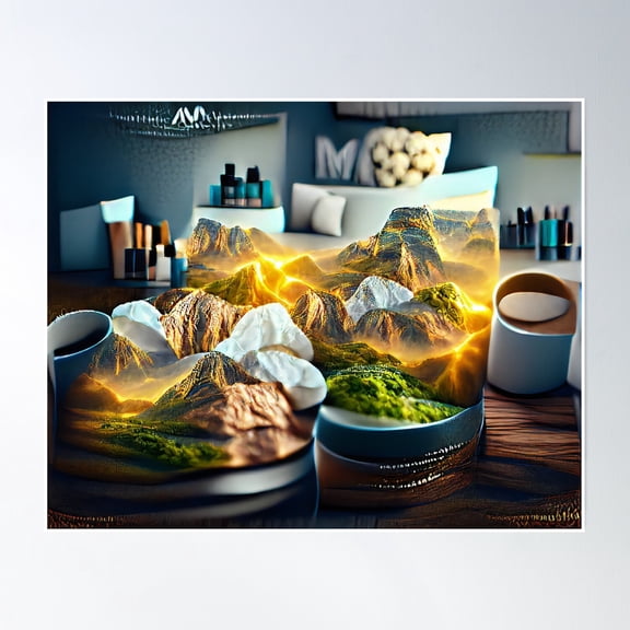 An In Home Mountain Range Poster Wall Art, Modern Wall Decor, 8x12 UNFRAMED