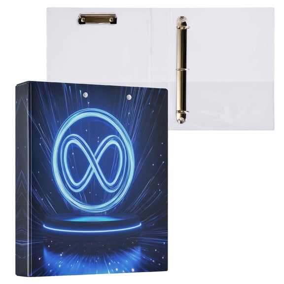 An Infinite Loop 3 Ring Hardcover Binders 1.5in Round Rings for Letter-Size Folder Paper Organizer Pockets for Office Student Recipe